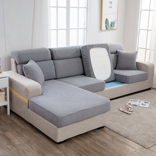 Housse de protection extensible pour protéger un canapé en L des taches - 2