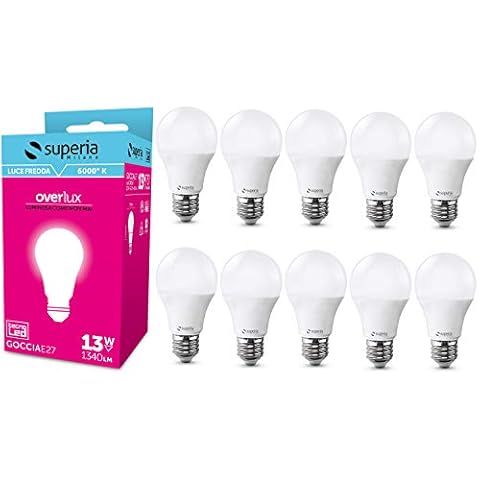 Superia Bombilla LED E27 Gota, Luz Fría, 10 unidades Cover