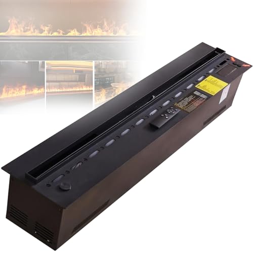 Chimenea eléctrica con humidificador, vapor de atomización 3D y llama de simulación, panel táctil y control remoto para dormitorio, oficina, decoración de hotel