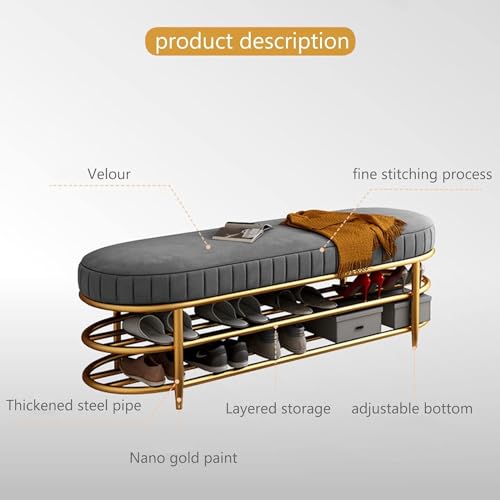 Armoire à chaussures tabouret banc de porche 100 cm avec assise double couche intégrée - 6