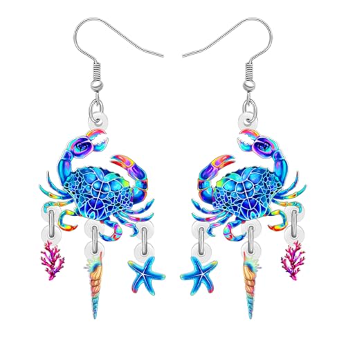 Boucles d'oreilles crabe en acrylique pour vos vacances à la plage