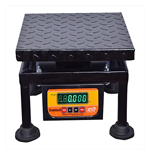 Image of Gramtech Weight 100kg x 10g Weighing Scale Machine with Front & Back Double Green Display,12x12 M /S Pan for Kirana Shop, Kitchens and Factories. |9