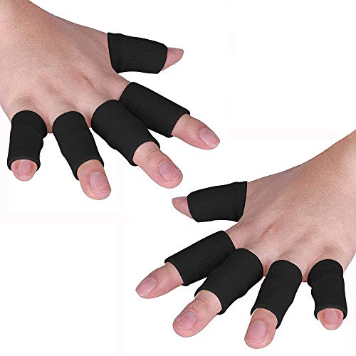 JoyFit - 10 pcs Finger Support, Sleeve, Protector with Soft Comfortable Cushion Pressure for Cricket, Volleyball, Gym, Basketball, Badminton, Baseball, Table Tennis, Boating, Biking, Boating, Cycling
