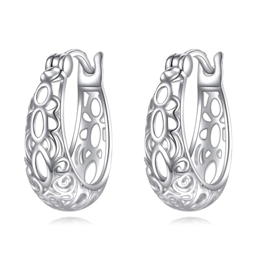 Boucles d'oreilles créoles argent sterling 925 filigrane d'exception