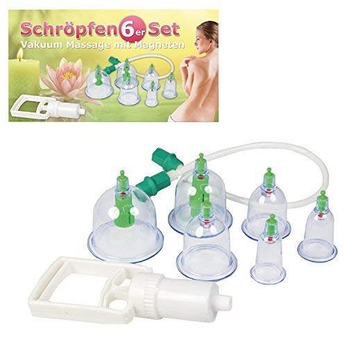 Preisvergleich Produktbild Schröpfen 6er Set Vakuum Massage mit Magneten