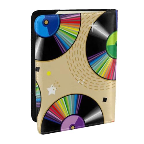 Wykjtwo Disques vinyles, Porte-Passeport Portefeuille de Voyage en Cuir PU Étui pour Passeport Couvre-Passeport 6,5 po