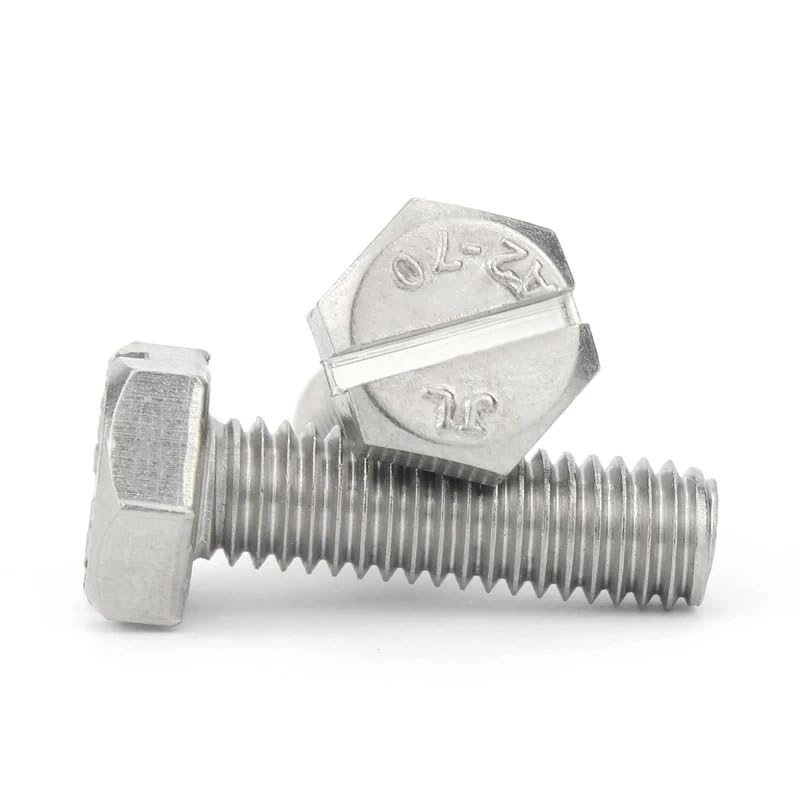SS304 Stainless Steel Hexagon Bolts with Slot On Head M4 M5 M6 M8 M10 (100,M6 x 16mm)