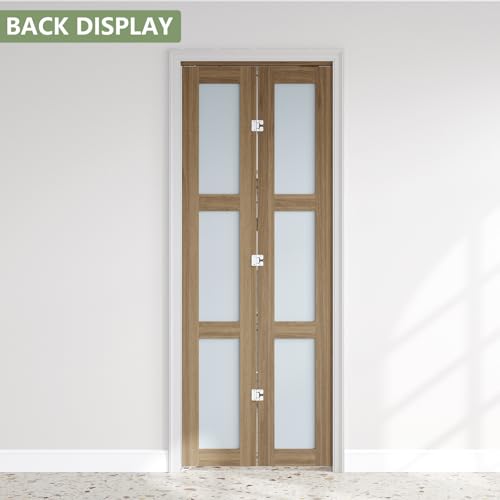 Image of FREDBECK Bifold Door for 36x80 Opening (Double 18x80),Glass Interior Doors