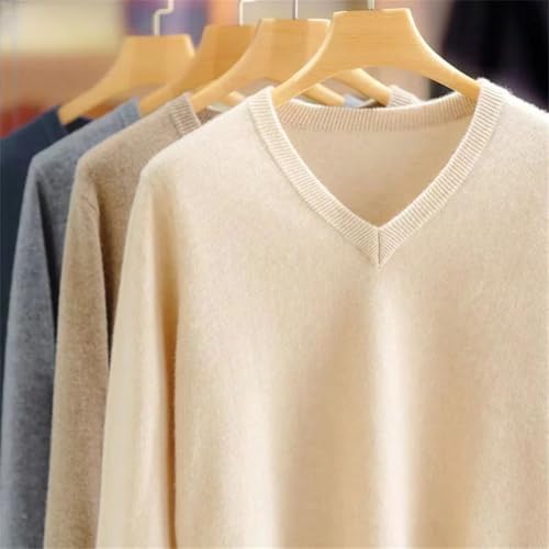 Men's Knitted Sweater Long Sleeve Pullover Jumper V-Neck Thin Warm Knitted Sweater2