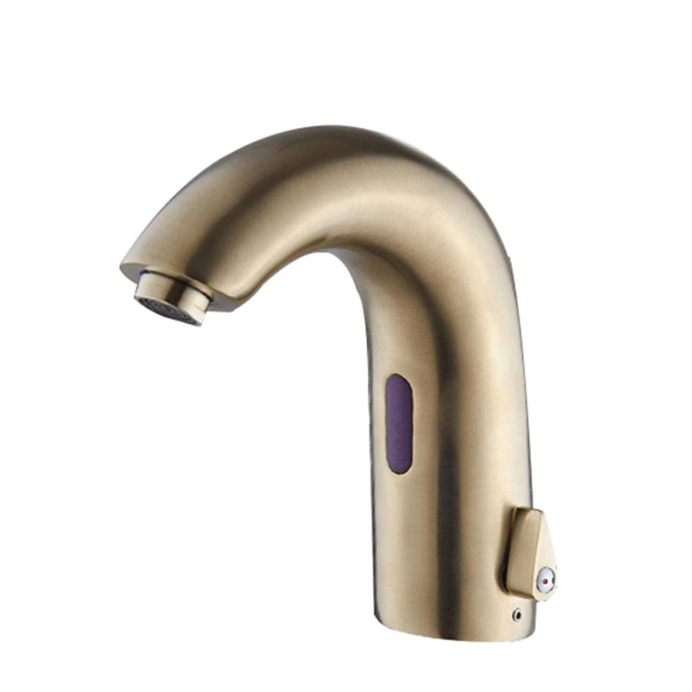Infrarot Sensor Wasserhahn warm und kalt Automatisch Mischbatterie waschtischarmatur für bad für Bad gebürstetes Gold