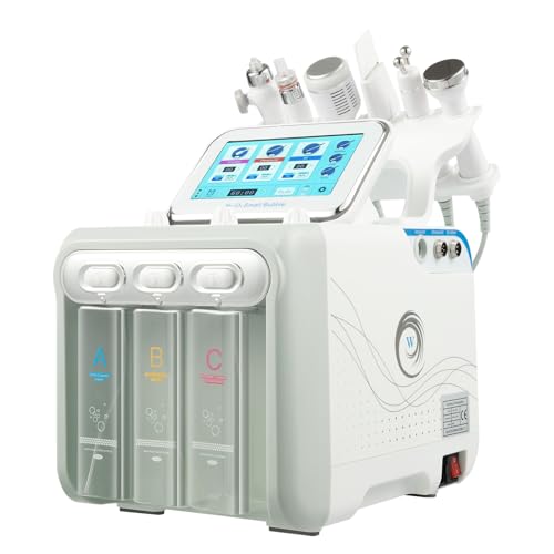 Wulimasun Hydrafacial,6 en 1 Máquina Hidrafacial Profesional Belleza Oxígeno Hidrógeno Máquina Hidrógeno Dermoabrasión Limpieza Facial Cuidado de la Piel con Pantalla Led