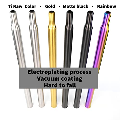 Tibromtack Titanium Seatpost For Brompton Folding Bike Ultralight Ti Upgrade Bicycle Seat Tube Post Flared Diameter 31.8Mm (Titanium, 535) #TOP5