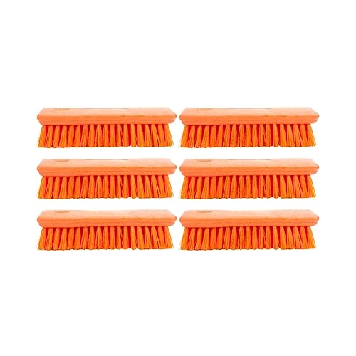 Image of SPARTA 42024EC24 Comfort Grip Plastic Scrub Brush, Hand Brush For Cleaning, 8 Inches, Orange, (Pack of 6)
