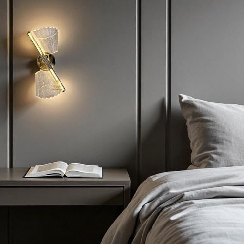 Image of Glowave Golden Acrylic Light Spiral Design Wall Lamp Light for Living Room Bedroom Bedside - Tricolour (White, Warm White, Natural White) (371)