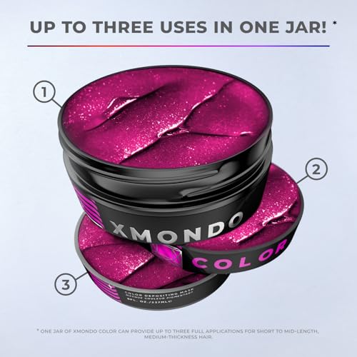 Image of XMONDO Color Rhodolite Depositing Mask, Pink Hair Dye, 8 Fl Oz | Semi-Permanent, Infused with Bond Booster & Hyaluronic Acid for Nourishment, Revitalization & Repair, Vegan Formula