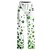 St. Patrick's Day Pajamas for Women Cute Pants Elastic Waist Lounge Sleep Lightweight Trendy Loungewear Stretchy Trousers（1-Mint Green,3X-Large）