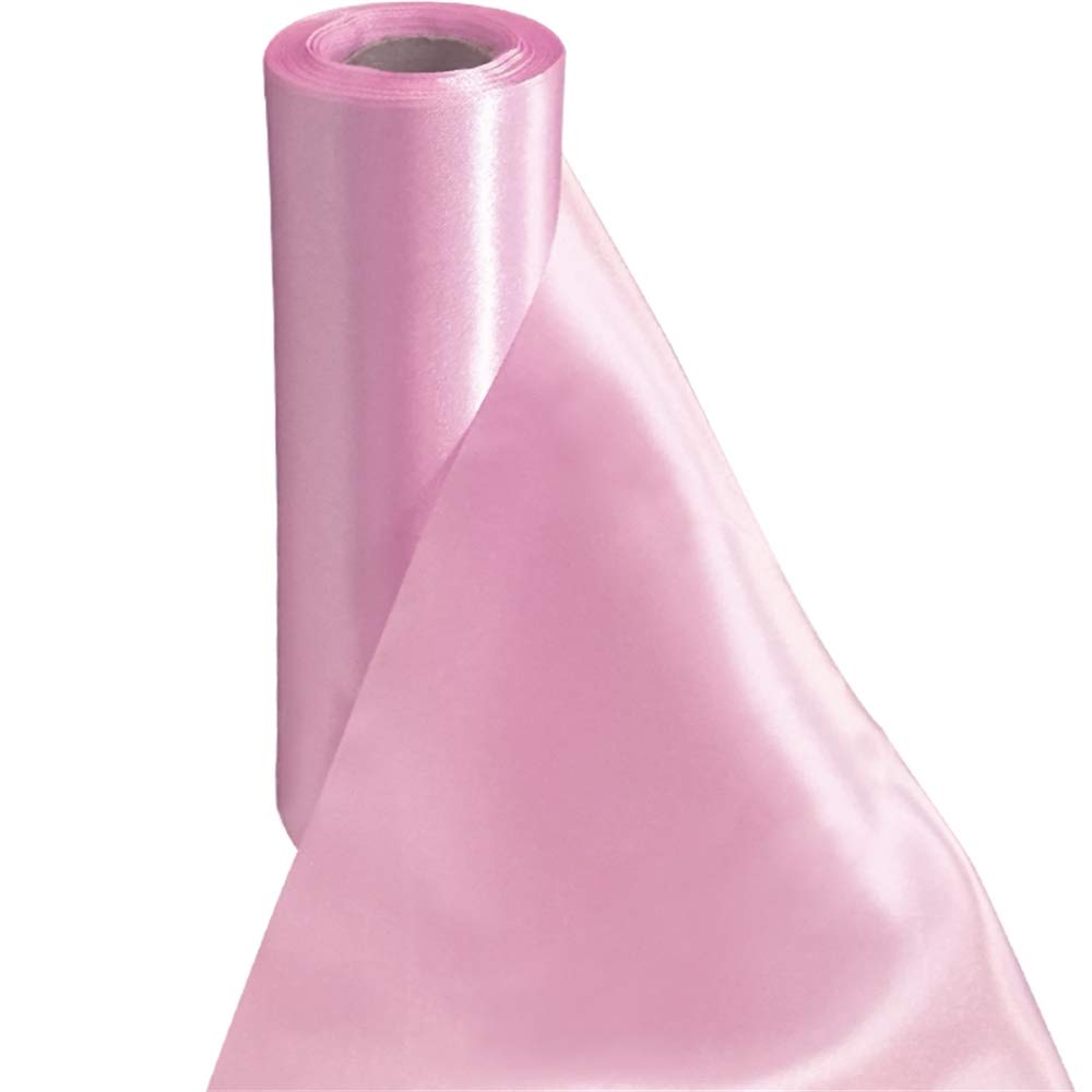 Time to Sparkle 29cmx20M Satin Roll Sash Fabric Chair Cover Bows Table Runner Sashes Swags for Wedding Party--Pink โ image 1