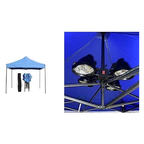 All Seasons Gazebos 3x3m Heatwave Pop Up Gazebo (Blue) with Electric Gazebo/Gas Patio Heater Cover