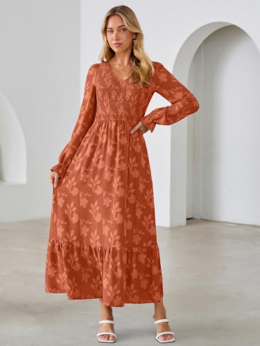 Simplee Boho Maxi Fall Womens Dress Long Sleeve Wedding Guest Dresses — view 5