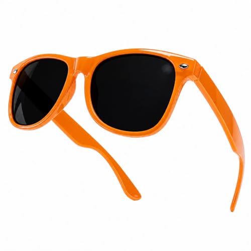 toTravelGear Orange Polarized Sunglasses for Women Men Trendy Rectangle Frame Retro Sun Glasses Classic Designer Shades for UV Protection Perfect Travel Gear