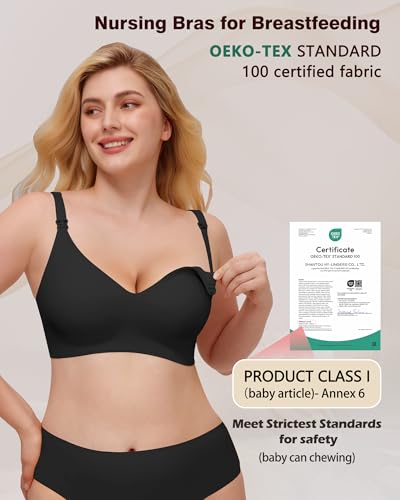 Image of As Fairy Seamless Nursing Bras for Breastfeeding Soft Wireless Sleep Maternity Bralette Regular and Plus Size