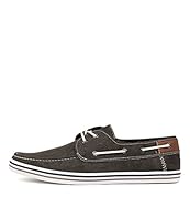 Wild Rhino Men’s Dustin Canvas Boat Shoe, Black (Black), US 9