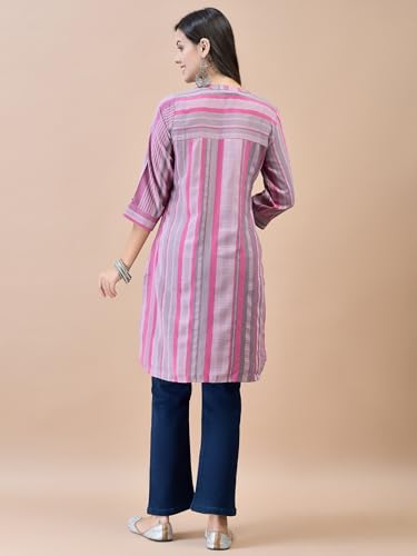 Image of Shree Women Liva (Rayon) White Floral Print Kurta