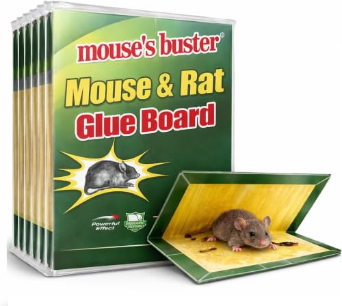 Trampas Adhesivas para Ratones y Ratas, Pack de 8, 31 × 21 cm, Pegamento Extrafuerte, Sin Veneno, Plegables, También para Cucarachas, Uso Interior