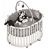 roba Box met speelboog, box ovaal, veilig speelrooster incl. beschermende inleg & wielen, baby kruiprooster, hout natuur