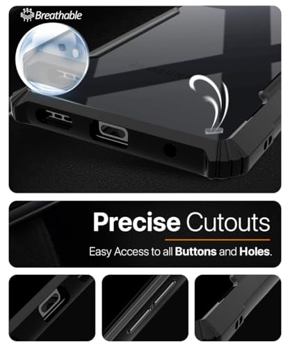 Image of WOW IMAGINE Shock Proof Clear Protective Back Case for Samsung Galaxy S25 Edge 5G - AirEDGE Technology | 360 Degree Camera Protection | Transparent Hybrid Back Case Mobile Cover - Black