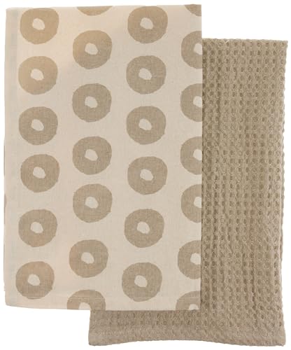 Serviettes gaufrées Mud Pie taupe grand format 66 x 41.5 pouces - 2