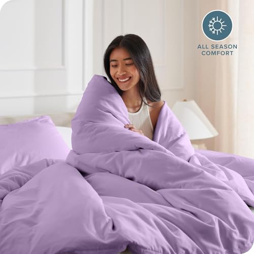 Image of Viewstar Premium Cotton Duvet Cover, King Size 91x101 Inches, 300 Thread Count, Ultra-Soft, Wrinkle-Free, Cotton-Quilt /Comforter Zipper Cover (Light Purple)