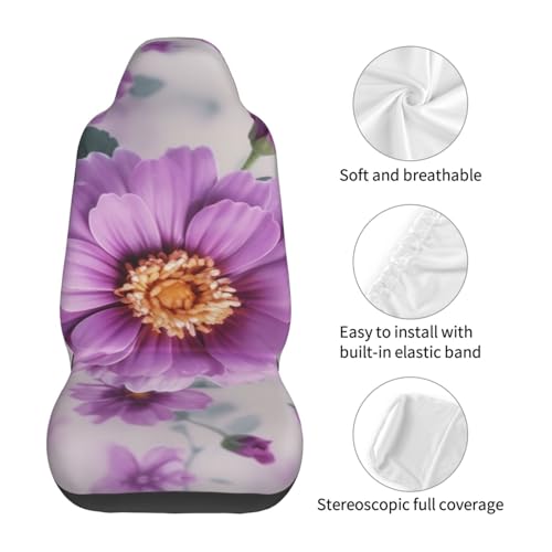 Housse de siege de voiture fleurs violettes, rénovation et protection de sieges - 6
