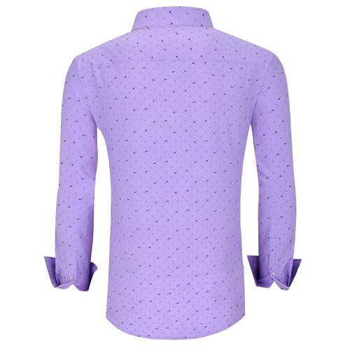 Alex Vando Mens Printed Dress Shirts Long Sleeve Regular Fit Button Down Shirt