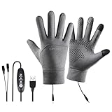 Guantes Eléctricos Calefactados - Guantes Cálidos USB con 3 Ajustes para Pantalla Táctil | Manoplas Térmicas De Montar | Para Ciclismo De Invierno, Camping, Conducción, Senderismo Y Clima Frío