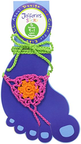 Image of Jefferies Socks Big Girls' Color Pop Crochet Barefoot Sandal