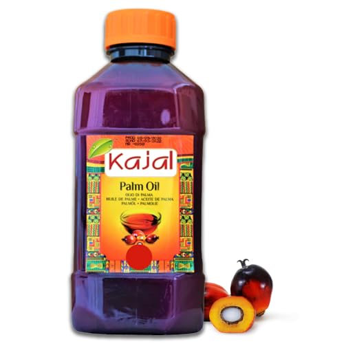 Kajal Palmöl 500ml - Hochwertiges rotes Palmöl aus Ghana, reich an Beta-Carotin - Ideal für Kochen und Backen - Natürliche Farbe, vegan & frei von Zusatzstoffen - Nachhaltig gewonnen