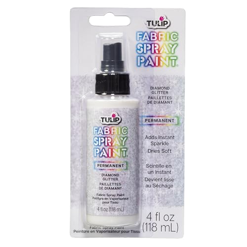 Tulip Fabric Paint, Permanent Spray on Paint, 4 fl oz Glittering Diamond