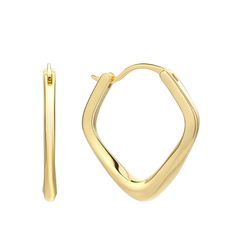 MIDJ Creolen Silber 925,Schicke Unregelmäßige Creolen 925Er Sterlingsilber Goldohrring Kreistropfenohrringe Für Damen Mädchen Party Büro Urlaub Liebhaber Geschenke Edelsteinschmuck
