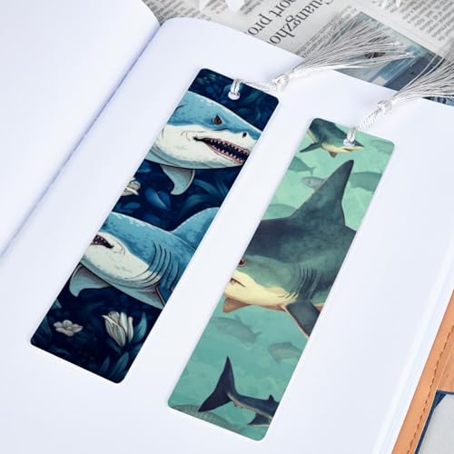 Marque-pages requin : lot de 6 accessoires de lecture originaux - 5