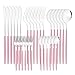 Jorzer Set d'argenterie Ensemble de Vaisselle Ensemble de Couverts en Acier Inoxydable Couteau à Couverts en Argent Couteau à Couverts et Ensembles de fourchettes à Couverts (Rose) 30pcs