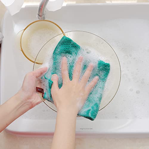 Image of Homaxy 100% Cotton Waffle Weave Kitchen Dish Cloths, Ultra Soft Absorbent Quick Drying Dish Towels, 12 x 12 Inches, 18-Pack, Teal