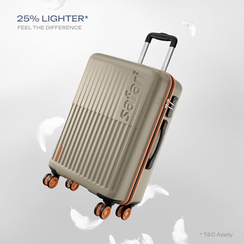 Image of Safari Astra Neo 8 Wheels 76cm Large size Check-in Trolley Bag, Hard Case Polycarbonate, 360 Degree Wheeling Luggage for Men & Women, Travel Bag, Suitcase for Travel, Trolley Bag for Travel, Champagne