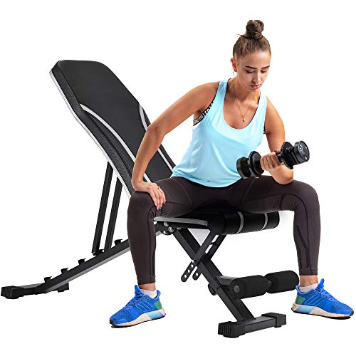 Merax Utility Weight Bench Adjustable Workout Bench for Weight Training, Full Body Workout