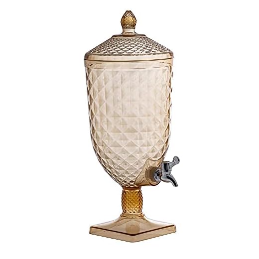 Suqueira de Acrilico Ambar Cintilante Luxxor c/ Base 5 Litros Ref. 1410 - Paramount