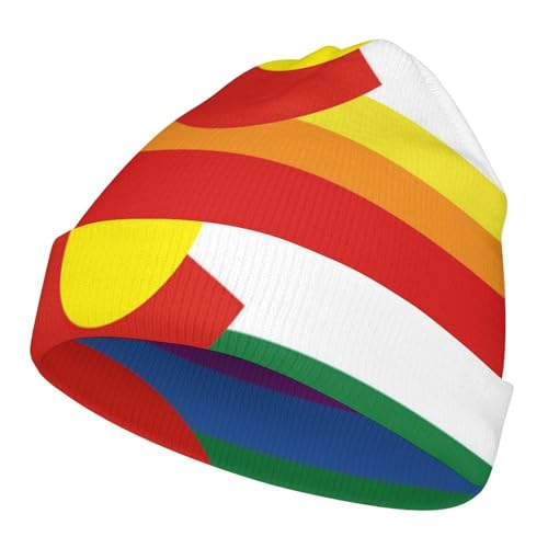 Colorado Pride Flag Kids Beanie Hat for for Girls Boys Children Cap Winter Knitted Chemo Cancer Headwear Accessories Gifts Decoration Black