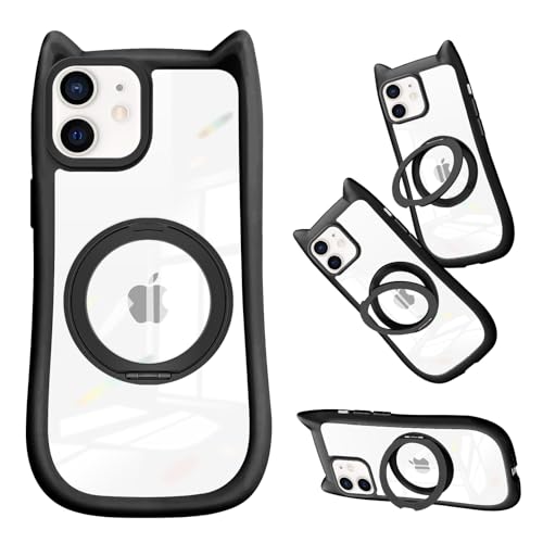 iPhone 12 �Ή� �P�[�X �N���A �����O�t�� �B���X�^���h �L�� �l�R�~�~ TPU+PC �A�C�t�H��12/12pro �J�o�[ MagSafe�Ή� 360�x��]�X�^���h �����O�t�� iphone 12/12pro �Ή� �X�}�z�P�[�X TPU �c������