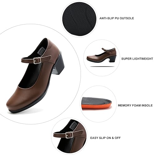 2025 Women's Mary Jane High Heels Pumps, Chunky 2-Inch Heel, Comfortable Dress Shoes for Work, Casual and Office Business, Zapatos para Mujer de Vestir4