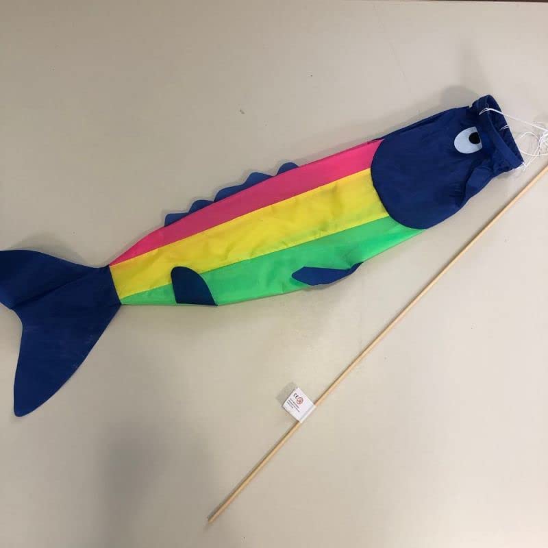 Icare Manche A Air Poisson Grand 80cm (Sur Tige) (Lot de 12) Figurines pour jardin, Multicolore, Unique