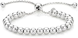 Diamond Treats Ladies Silver Bracelet, 925 Sterling Silver Fashionable Italian Design Ball Bracelet. This Fully Adjustable Size Ladies Bracelet is The Perfect Jewellery Gift for Women.
